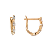 18K Gold Marquise Diamond Earrings .32CTW